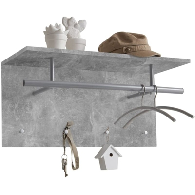 FMD Appendiabiti a Parete 72x29,3x34,5 cm Grigio Calcestruzzo - Grigio