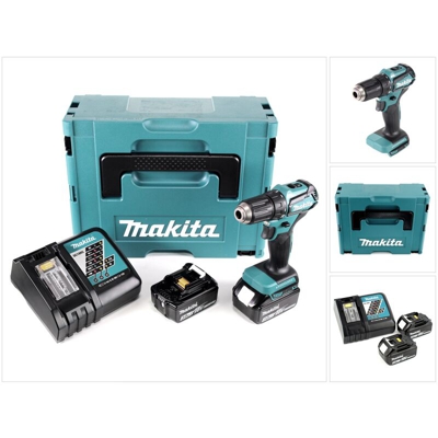 Makita DDF 483 RFJ Trapano avvitatore a batteria 18V 40Nm in valigetta Makpac + 2x Batterie BL 1830 3,0 Ah + 1x Caricabatterie DC 18 RC