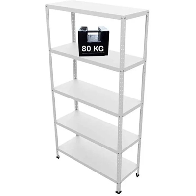 Grima - SCAFFALE IN METALLO BIANCO ETTORE KIT BULLONI 100 X 40 X H 187 CM CON 5 RIPIANI