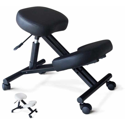 Sedia ortopedica sgabello svedese metallo ufficio ergonomica Balancesteel | Colore: Nero