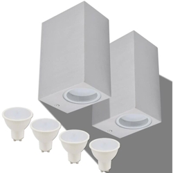 vidaXL Applique LED da Parete 2 p Quadrate Proiezione Alto/Basso - Argento precio