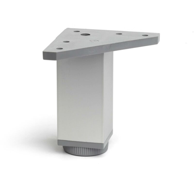 gamba quadrata stile moderno per mobili bassi. Altezza di 10 cm. Realizzata in alluminio con finitura anodizzato opaco. Per il bricolage e il DIY.