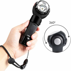 Torcia a LED torce USB rotanti a 360 °, torcia da lavoro a LED T6 + COB super luminosa, 7 modalità regolabili, torcia impermeabile per campeggio en oferta