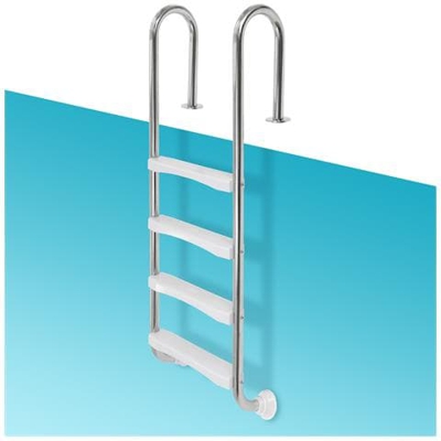 Scala Per Piscina In Acciaio Inossidabile Con 4 Gradini In Plastica Antiscivolo