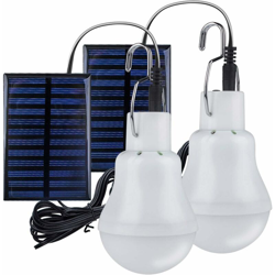 2 Lampada da campeggio solare portatile, Lampadina solare a LED Lampada di emergenza solare Lanterna da giardino Luce solare con lampadina a gancio características