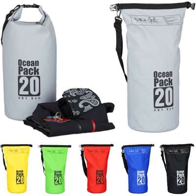 Zaino impermeabile Ocean Pack 20L borsa ultraleggera sacca dry bag da kajak rafting vela sci snowboard grigio