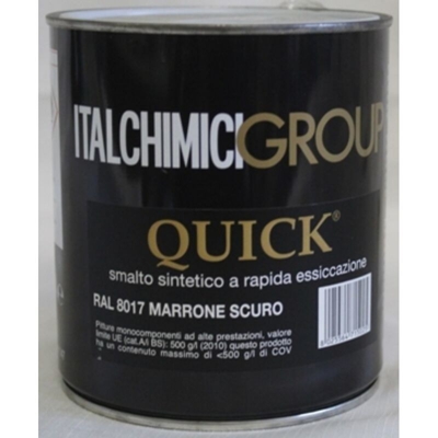 Smalto sintetico Italchimici marrone RAL8017 vernice rapida diluente nitro 750ml