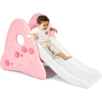 Scivolo per Bambini, Scivolo Multifunzione, Giocattolo Bambini per Casa e Giardino, Struttura Stabile (Rosa)