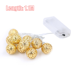 palla di ferro luce decorativa della stringa 10LED caldo giallo dorato 1,1 m YDS004Y precio