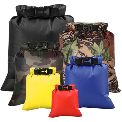 Y14945-3 - Borsa impermeabile laminata per rafting a monte del fiume all'aperto, set da 6 pezzi, XXXL nero + XXL mimetico foglia morta + XL mimetico