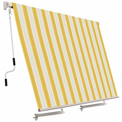 Tenda Da Sole A Caduta 300x250 Giallo / bianco Cm Senza Cassonetto Braccetti Alluminio Regolabile