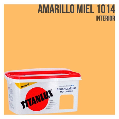 Secchio di vernice a copertura totale da 4 litri | Miele giallo - Miele giallo - Titan