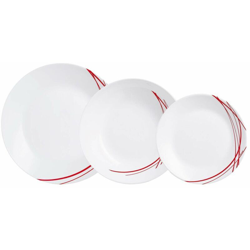 Lgvshopping - Servizio Piatti da Tavola 18pz Domitille Rosso Luminarc in Vetro Temperato precio