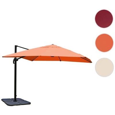 Ombrellone Parasole Hwc-a96 3x3m Arancione Girevole Con Base