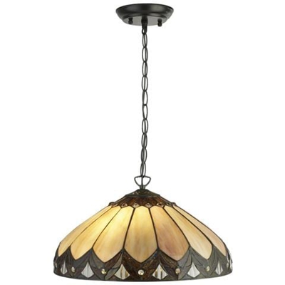 Lampadario A 2 Luci Nero Opaco, Marrone, Viola, Attacco E27
