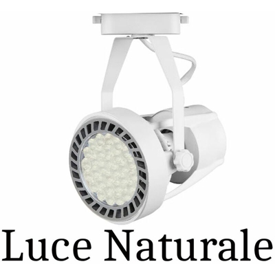 Porta faretto lampada led par30 bianco luce naturale 45w faretto asta binario