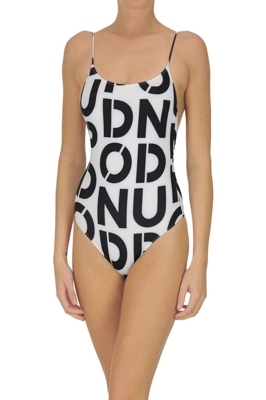 Designer logo print swimsuit