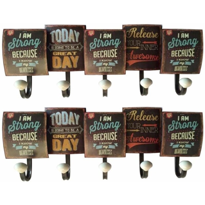 Wandgarderobe Shabby Guardate 5 appendiabiti per bambini camera da letto hall hall di sospensione in metallo