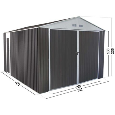 Garage In Metallo Nevada Con Porta Battente - 15,36 M²