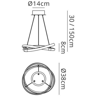 Sospensione A Soffitto 30w Led 3000k, 2500lm, Bianco, Acrilico Bianco