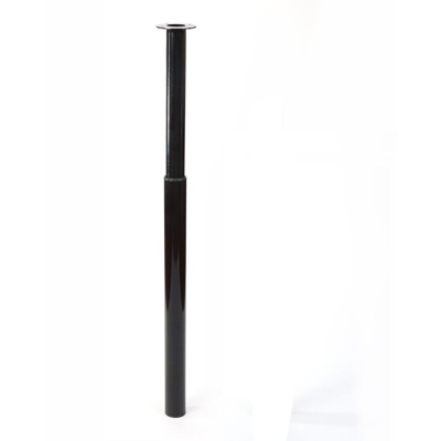 Gamba cilindrica estensibile stile moderno per tavoli e piani di lavoro. Altezza estensibile 710-1100 mm. Realizzata in acciaio con finitura nero.