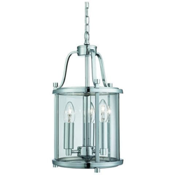Lanterna A Sospensione 3 Luci Da Soffitto Cromo, Vetro Tre, E14 en oferta