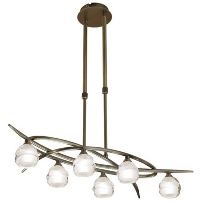 Telescopica Semi Flush Convertibile 6 Luci G9 Eco, Ottone Antico