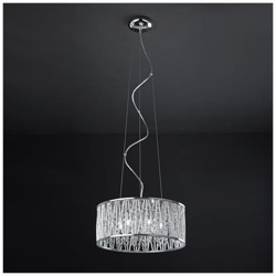 Sospensione Moderna A Sospensione Cromata A 6 Luci Con Alluminio Anodizzato, Paralume In Cristallo, G9 en oferta