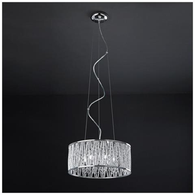Sospensione Moderna A Sospensione Cromata A 6 Luci Con Alluminio Anodizzato, Paralume In Cristallo, G9