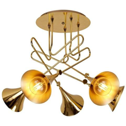 Soffitto 5 Luci E27, Oro en oferta
