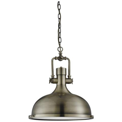 Sospensione A Soffitto A 1 Luce A Cupola In Ottone Antico Con Diffusore In Vetro, E27 características