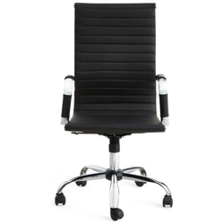 Poltrona Ufficio In Ecopelle Nera 48x47x114h Cm en oferta