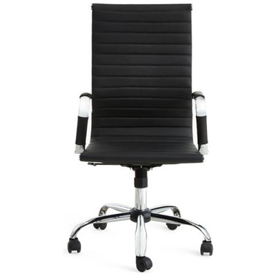 Poltrona Ufficio In Ecopelle Nera 48x47x114h Cm