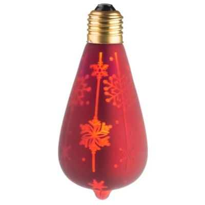 Ecolicht 30050130002 0.5W lampadina a LED E27 ST64 360 - Decorative Atmosphere 'NEVE' rosso