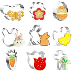 Pasqua Formine Biscotti, 9 Pezzi Stampini per Biscotti DIY Pasquali Decorazioni in Fondente,Dolci,Pasticceria, Stampi Biscotti Pasqua- Uovo di en oferta