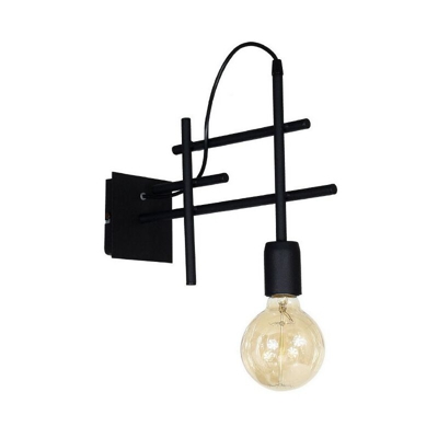 Homemania - Lampada a Parete Cygnus Black - Applique - Nero in Metallo, 11 x 33 x 30 cm, 1 x E27, 60W
