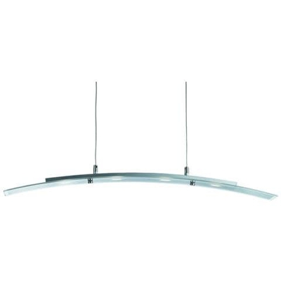 Led Lampada Da Soffitto A Sospensione Bar Argento Satinato, Vetro 4 Curvo