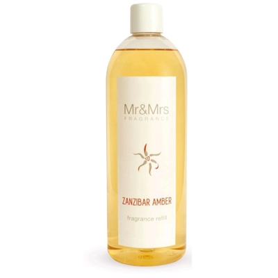 Mr&Mrs Fragrance Ricarica Diffusore A Bastoncino Blanc 1L Zanzibar Amber