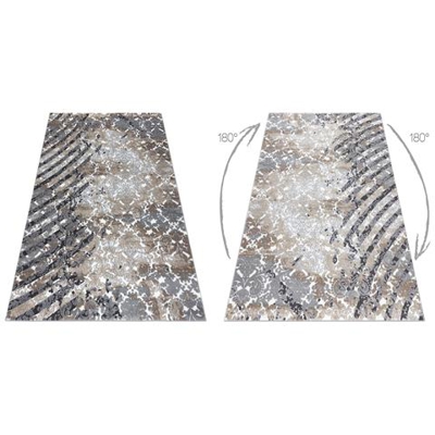 Tappeto Zara 0w6119 P50 610 - Structural Due Livelli Di Pile Grigio / Crema Toni Grigio E Argento 240x340 Cm