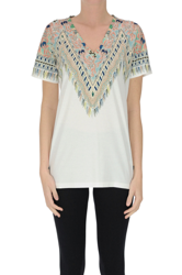 Printed cotton t-shirt en oferta