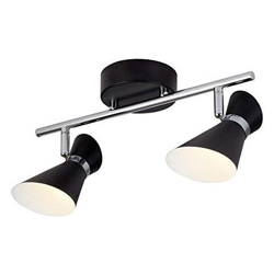 Searchlight Diablo - Barra Faretto Doppio Led 2 Luci Cromo, Nero Opaco características