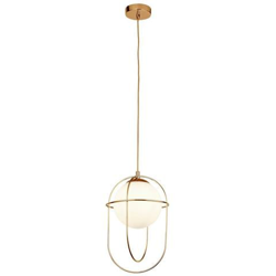 Lampada A Sospensione A 1 Luce - Ottone Lucido Con Sfera In Vetro Opale en oferta