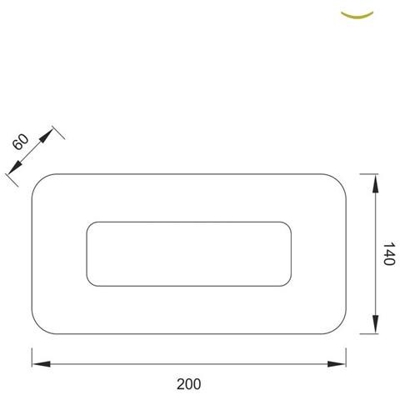 Applique Rettangolare 6w Led 4000k, 540lm, Alluminio, Acrilico