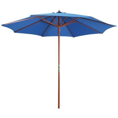 Ombrellone Con Palo In Legno 300x258 Cm Blu