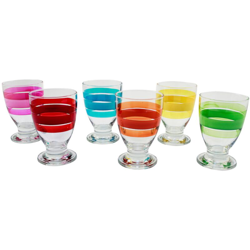 Casa Collection - Gruppo 6 Bicchieri Soleo Stripes 250 Cc Multicolor precio