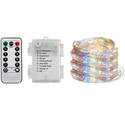 All'aperto Natale luci principali contenitore di batteria impermeabile luce della stringa di rame a distanza, la luce colore del caso di batteria a en oferta