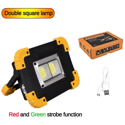 Torcia LED portatile COB 350W ricaricabile 3 modalità Luce di lavoro di emergenza a LED Doppia luce di emergenza quadrata