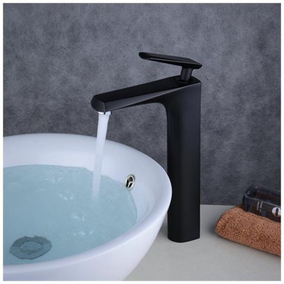 Alta Rubinetto Con Nero Lucido Lavabo Di Rivestimento Per Lavabo