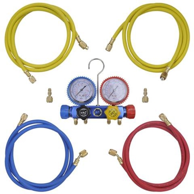 Set Manometro A 4 Vie Con Custodia