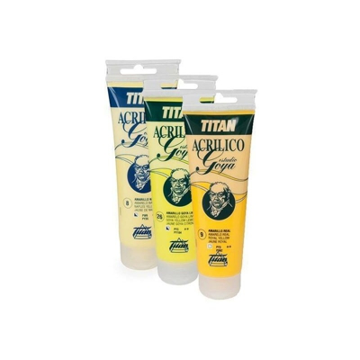 Colori giallo Titan Goya Acrilici di studio | 28 Giallo Medio Goya - Tubo da 125 ml - 28 Giallo Medio Goya